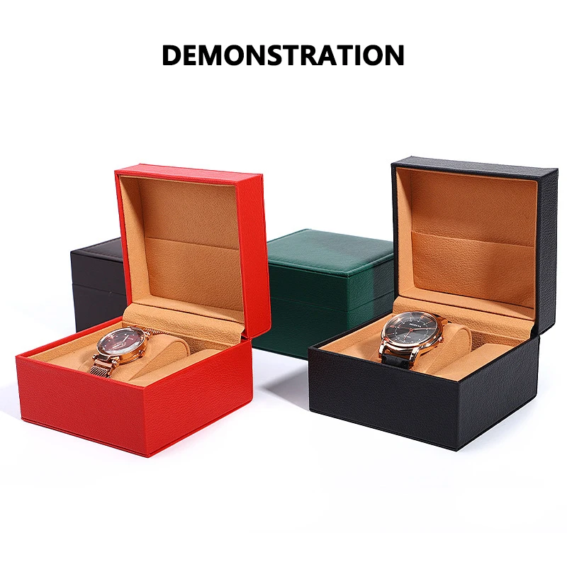 Pu Flip Single Watch Case Packing Box Jewelry Storage Watch Organizer Boxes Large Volume