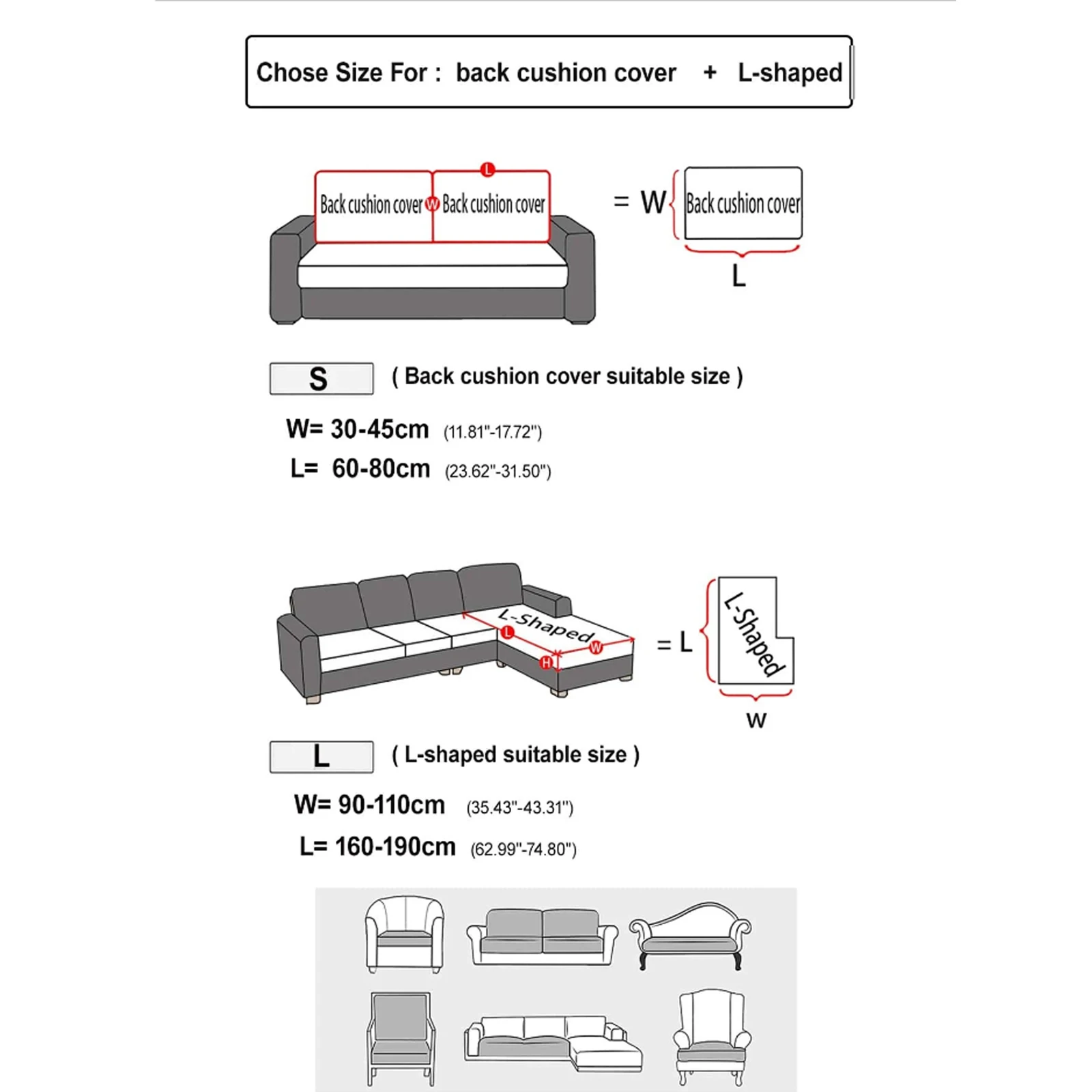 High elasticity Chenille sofa cover, monochrome sofa cushion cover, all-season universal, easy to install 3