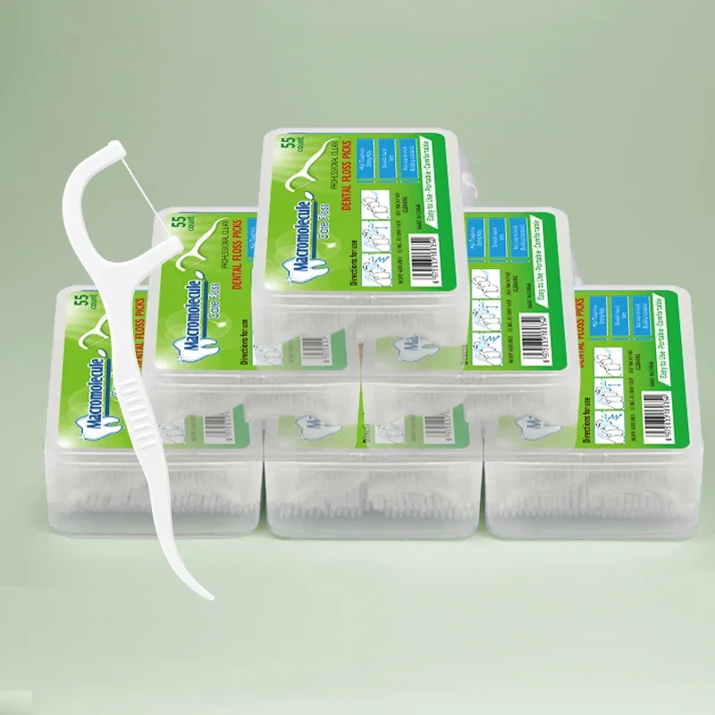 Medical Sterile 55pcs/box  Adult Floss Disposable Safety Safety Floss Upgraded Floss Superfine Floss Stick Family Pack