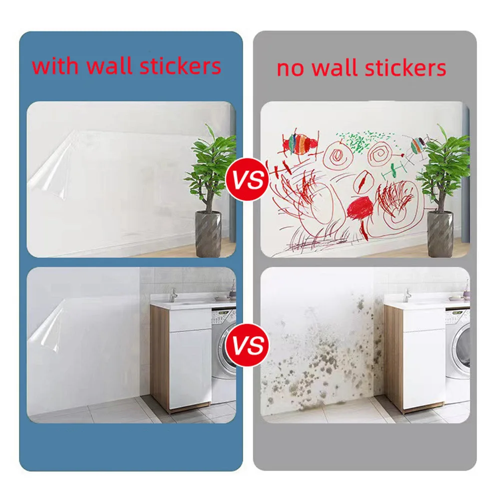 Kitchen Oil Proof Wall Sticker Transparent Electrostatic Wall Anti-Dirty Wall Sticker Protective Film Drawer Liner Decor