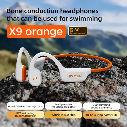 POLVCDG X9 Bone Conduction Earphones 32G IPX8 Waterproof Open Design for Swimming Running Cycling Hanging Earphones - Image 10