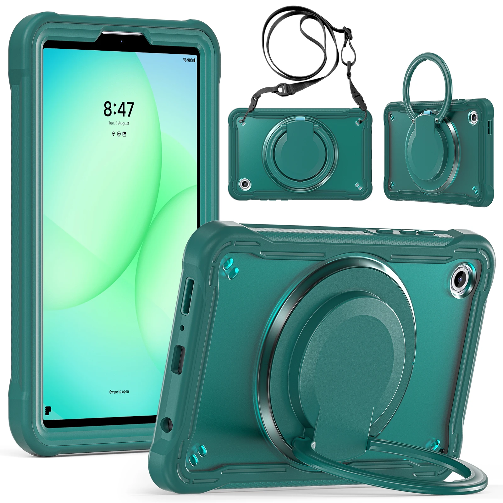 Heavy Duty Shockproof Tablet Case with Stand and Shoulder Strap