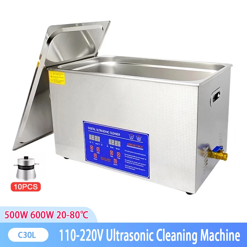 Commercial Industrial Ultrasonic Cleaner 600W 30L Cleaning For