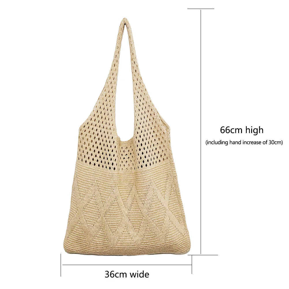 Summer Bag for Women Shoulder Aesthetic Tote Bags for Women Beach Bag Raffia Crochet Causal Shopper Bag Hobo Shopping Handbag