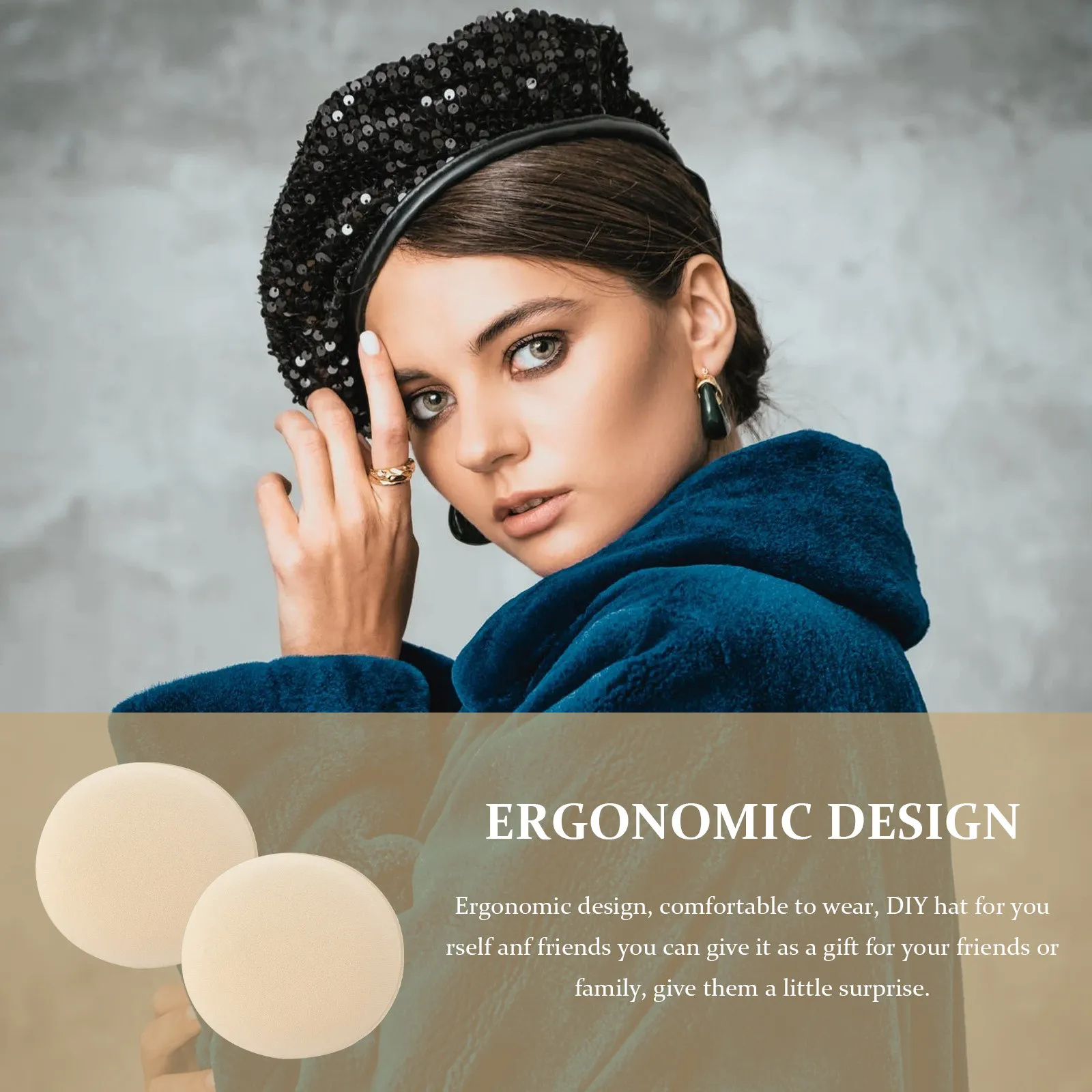 2Pcs 프리미엄 라운드 모자 DIY 여성용 매혹적인 모자 베레모 만들기 경량 인체공학적 머리 장식 공예 용품 모자 DIY