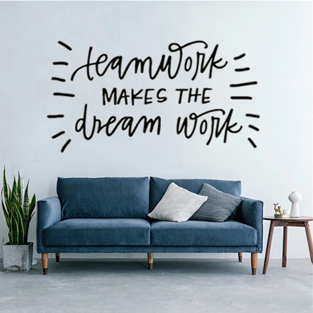 

Teamwork Makes The Dream Work Quotes Wall Stickers Decals Inspirational Office Work Encourage Decor Meeting Room Murals DW14299