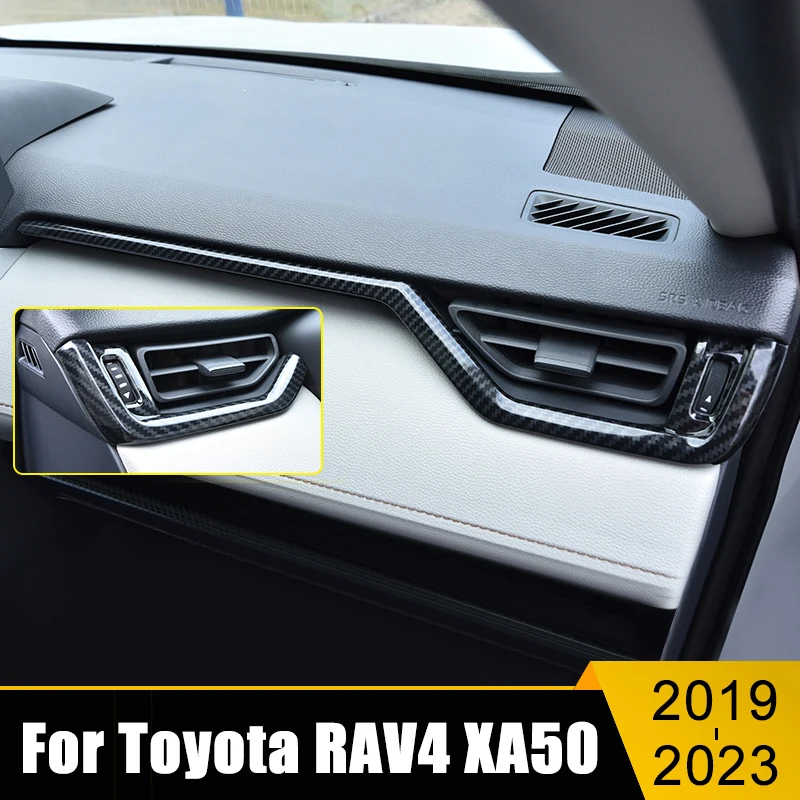 

For Toyota RAV4 XA50 2019 2020 2021 2022 2023 RAV 4 Hybrid Central Control Decoration Strip ABS Carbon Car Modification Sticker