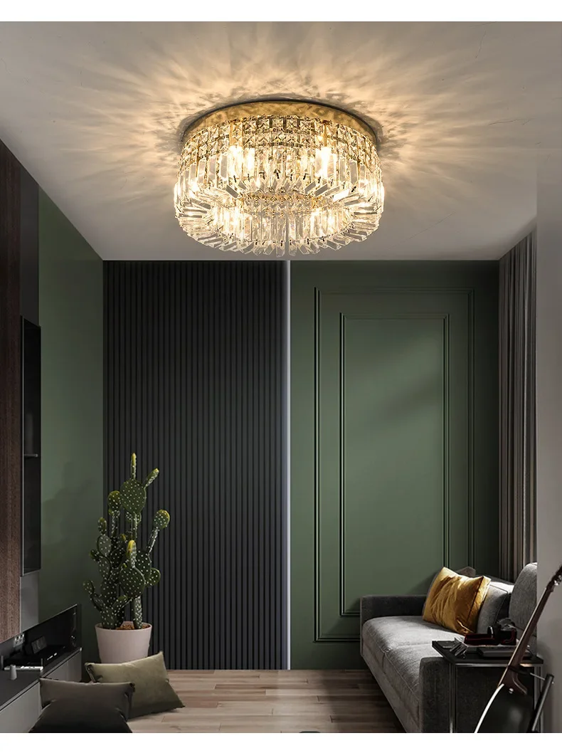 Description Picture 5 of itemLuxury Crystal Circular LED Ceiling Chandelier Living Room Bedroom Ceiling Lamp Hotel Lobby Hanging Lamps for Ceiling
