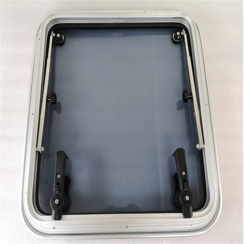 NovelBee Finestra Oblò Ellittica Per Barche E Yacht, Alluminio Con Vetro Acrilico, Apertura 180°, Doppi Fermi, Dimensioni 367x197mm