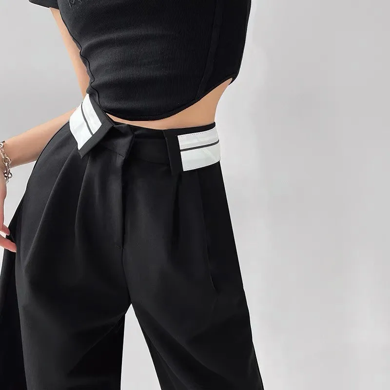 

Office Wear Straight Pants Vintage High Waist Suit Pants Wide Leg Trousers Baggy Korean Streetwear Women Pantalones Mujer