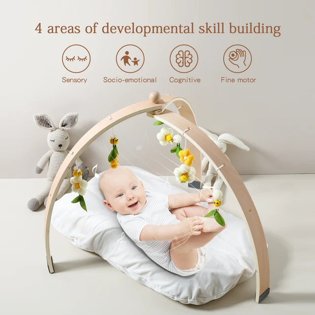 Jouets mentaires oriels en bois pour bébé, salle de sport mobile, activité  triangulaire, décorations de chambre de bébé, suspension rapide, hochets -  AliExpress