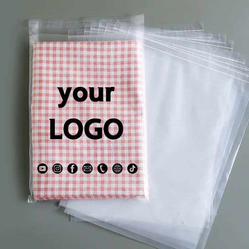 50pcsPolyethyleneClearMatteBagsPOSelfAdhesivePlasticBagsforT