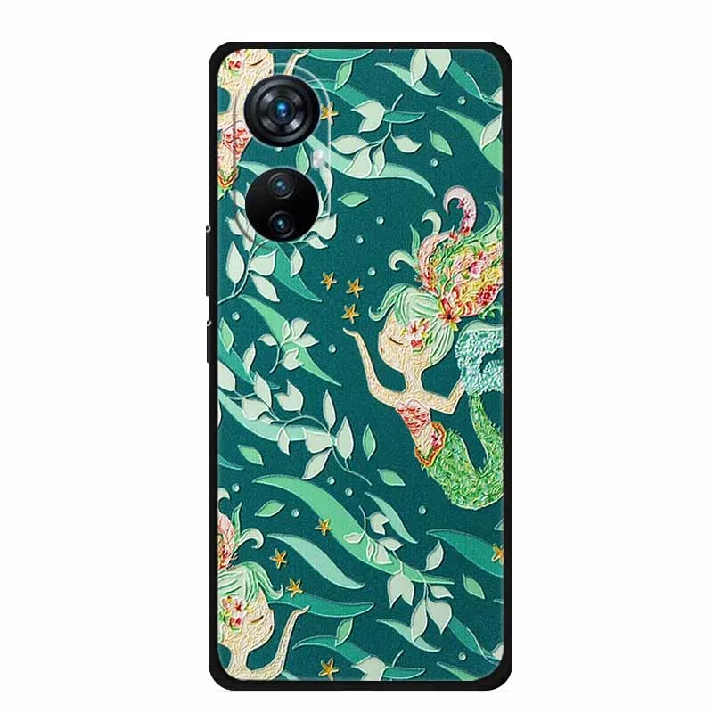 Elegant 3D Relief Emboss Black Silicone Soft Back Case