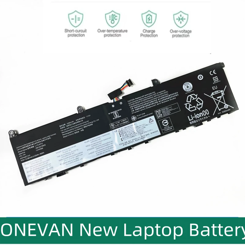 

ONEVAN New L17C4P72 Battery For Lenovo L17L4P72 L17M4P72 L18M4P71 SB10Q76928 01AV969 SB10Q76929 Laptop Bateries 15.36V 80Wh
