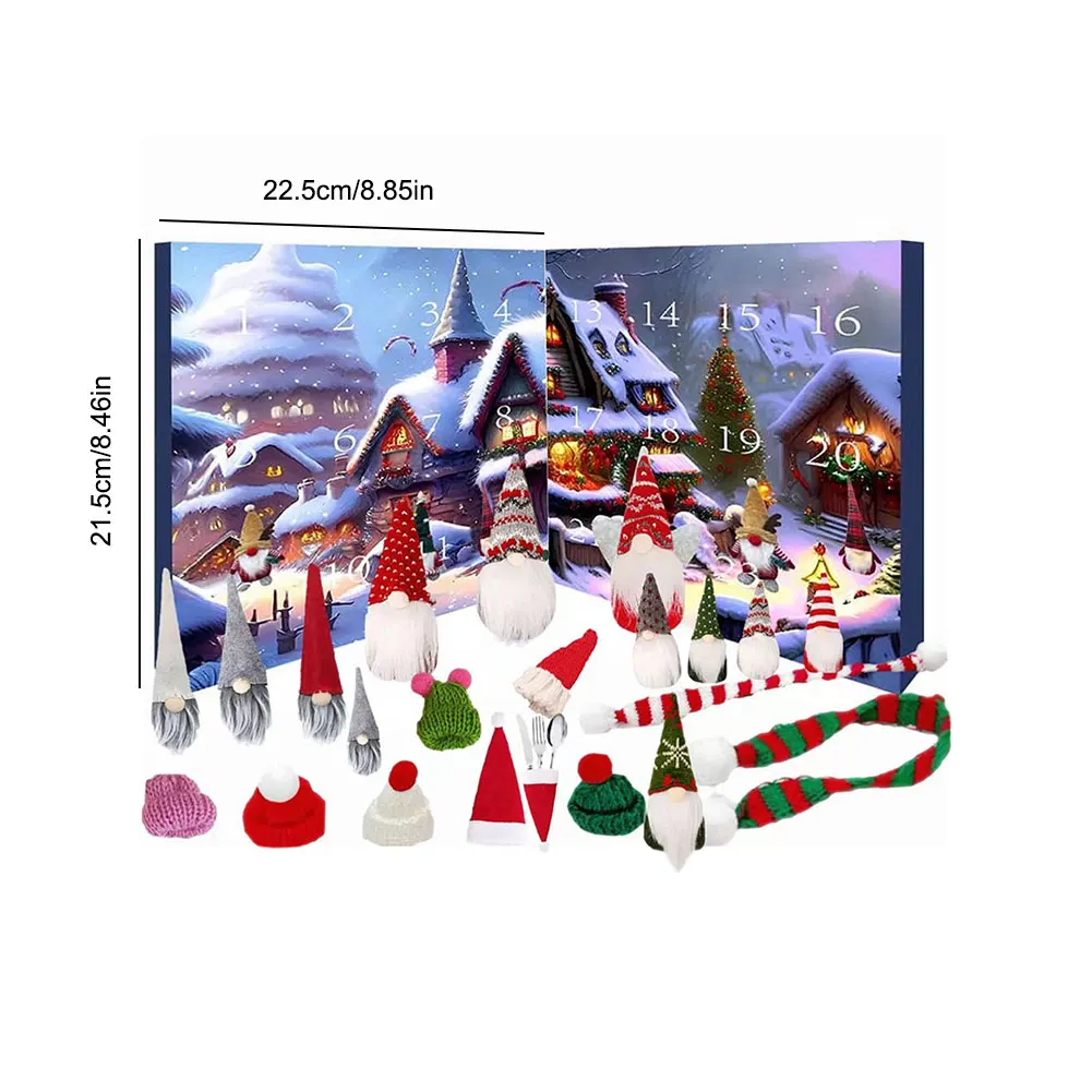 Christmas Countdown Calendar Christmas Advent Calendar 24 Days Christmas Gnome Holidays Advent Calendar with Gnomes Dolls Plush Toy Christmas Vacation Countdown Calendar Gift Box