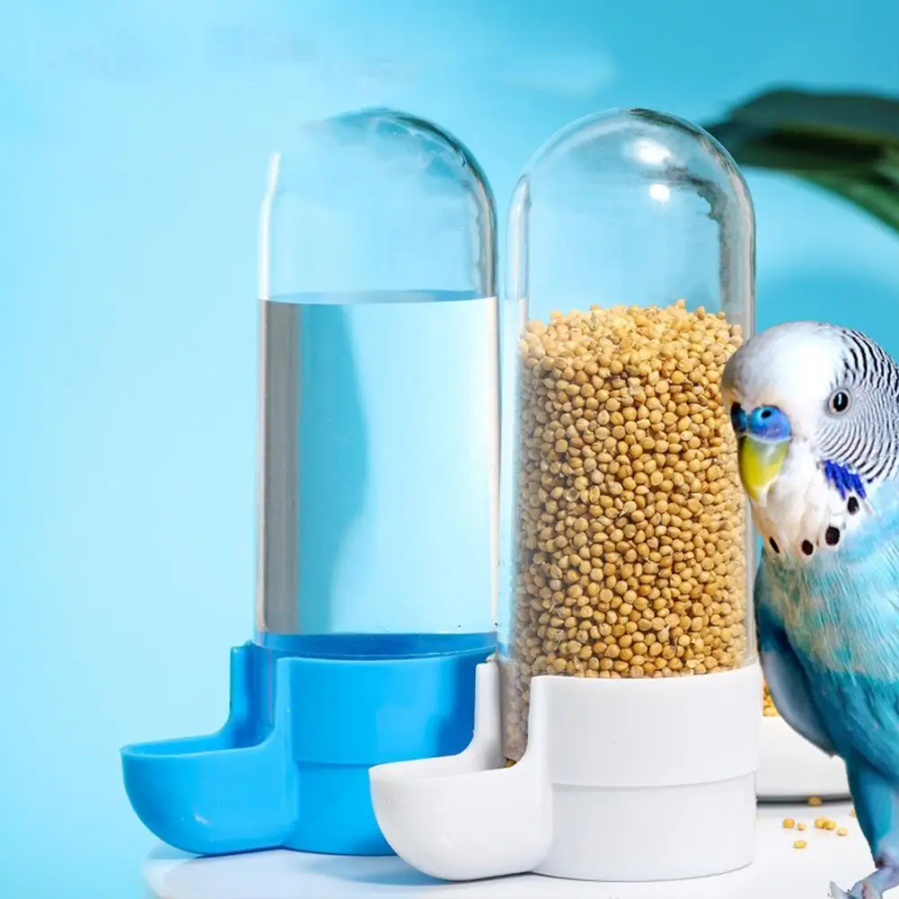 Bird feeder bird water bottle drinker clear food seed dispenser container set hanging in cage no-mess for parrots cockatiel bird feeder parrot feeder bird water drinker
