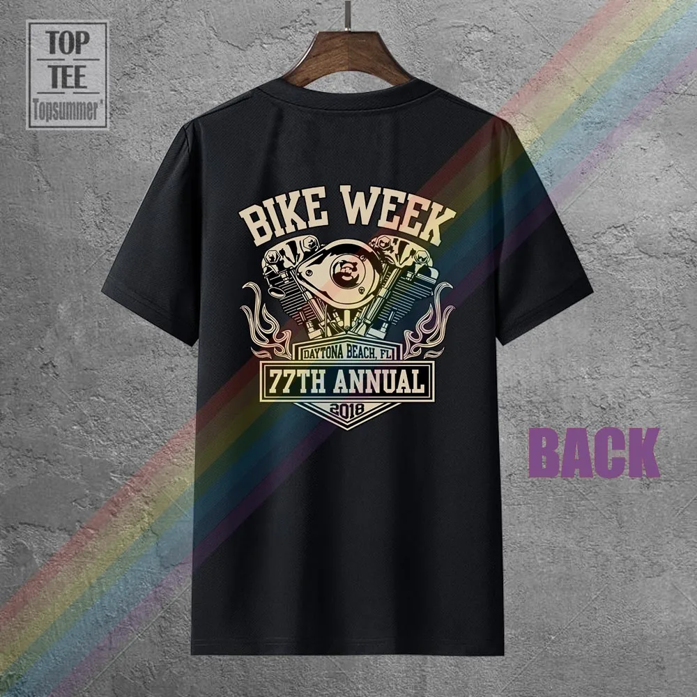 2019 New Summer Casual Men Tee Shirt Biker Life Usa 2019 Bikes Week Daytona Beach Knucklehead T-Shirt
