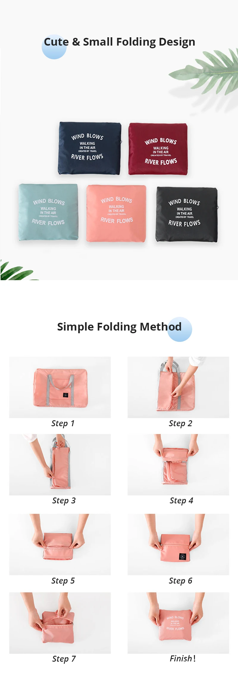 2er-Pack faltbare Reisetasche für Flugzeuge, Handgepäcktasche, Weekender, Übernachtung, Krankenhaus-Einkaufstasche, Fitnessstudio, Seesack, Damen und Herren – Detail 6