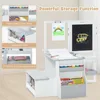 3 in 1 Kids Art Table and Chair Set, Toddler Craft and Play Wood Activity Desk with Double-Sided Easel Blackboard Whiteboard 5