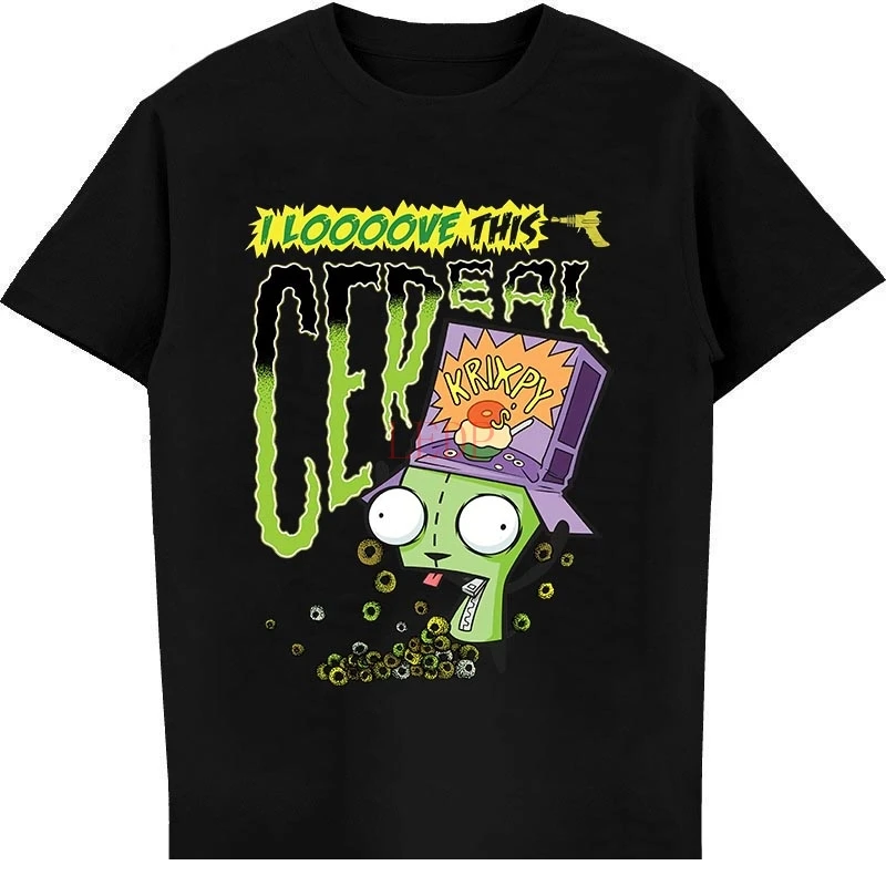 

Invader Zim I Love This Cereal Men's T Shirt Clothing Short Sleeve Cotton Tops