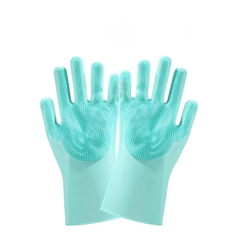 Pet Grooming Cleaning Gloves Dog Cat Bathing Shampoo Glove Scrubber Magic Dishwashing Cleanner Sponge Silicon Hair Removal Glove