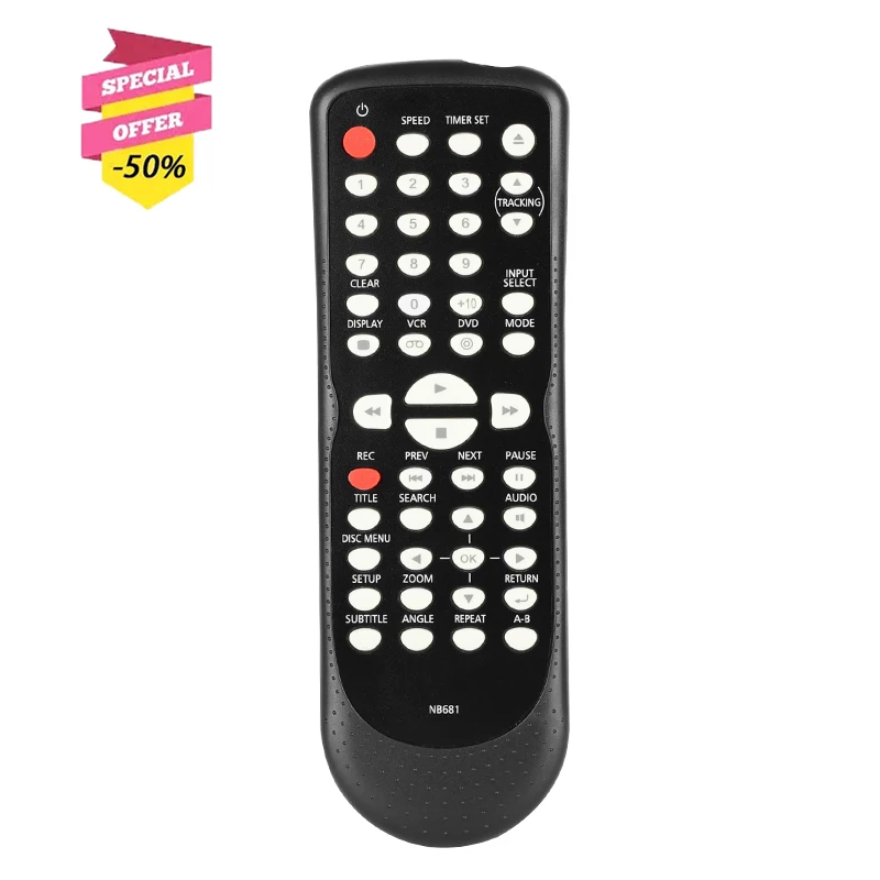 

NB681 Remote Control Compatible With Funai DVD VCR Combo Player CDV225FX4 DV220FX4 DV220FX4A Replacement Controller