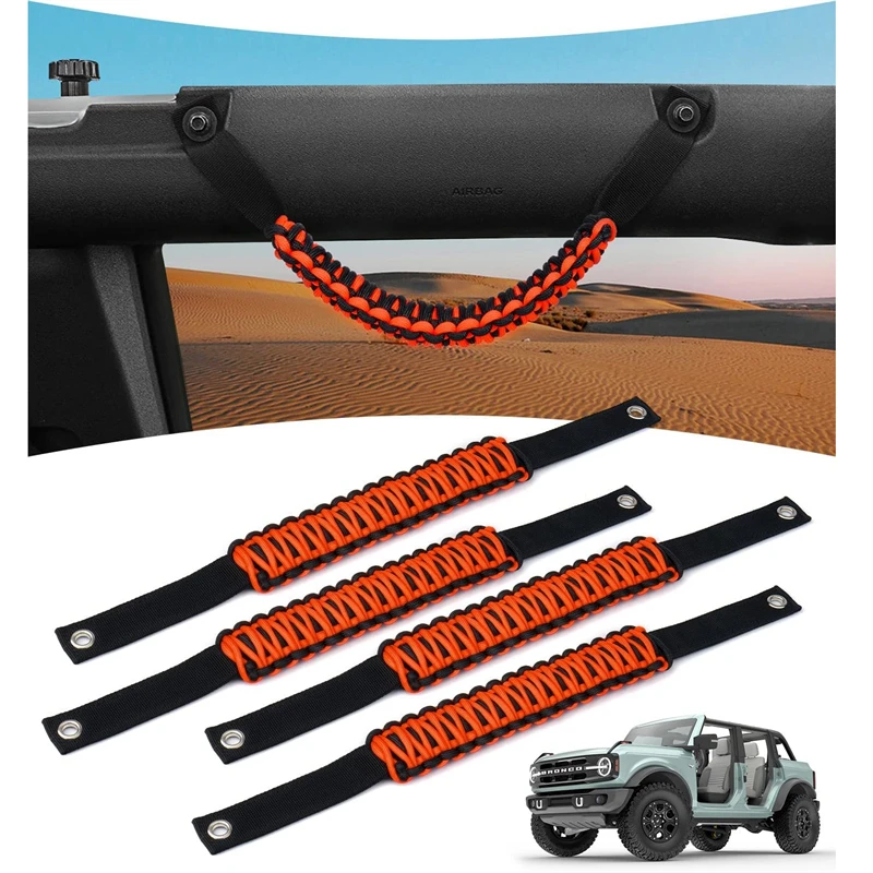 

Car Grab Handle For Ford Bronco 2021 2022 Roll Bar Armrest Top Grab Handles Grip Bar Pulling Tab Roll Bar Mount Car Accessories