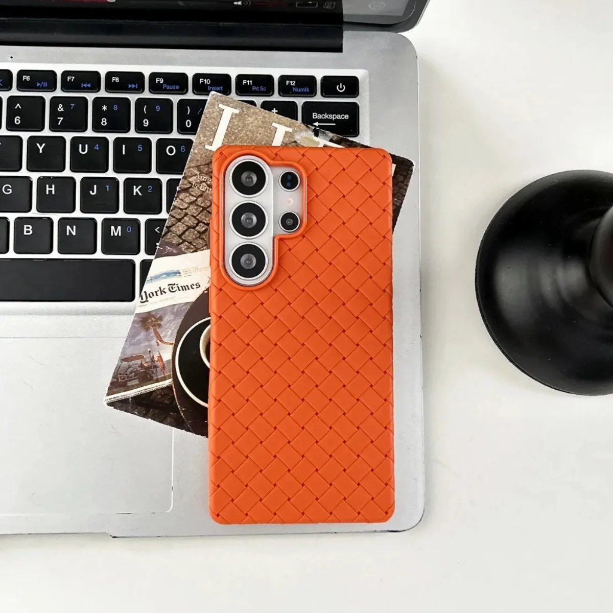 Luxury Woven Weave Pattern Leather Soft TPU Shockproof Phone Case - Premium Protective Back Cover