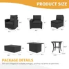10 piece outdoor sofa set with fire pit table,modular combination of rattan outdoor conversation sofa set,rotating rocking chair 5