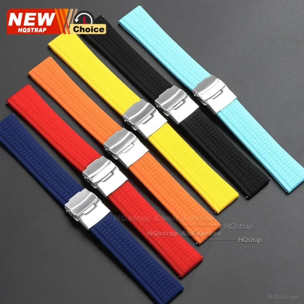 Universal Waterproof Silicone Sport Strap with Solid Buckle