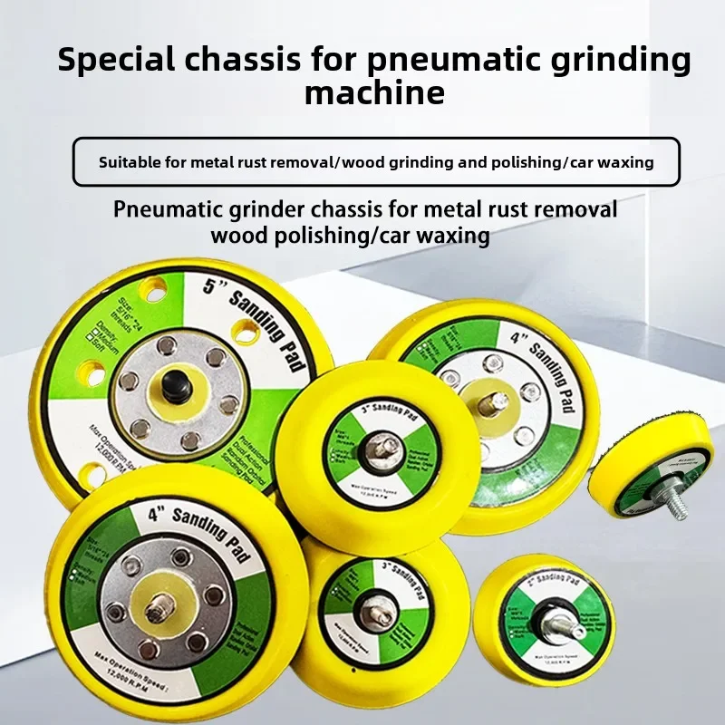 5pcs 5-Inch Air Grinding Base Plate with Assorted Sanding Discs and Polishing Pads-Perfect for DIY Projects