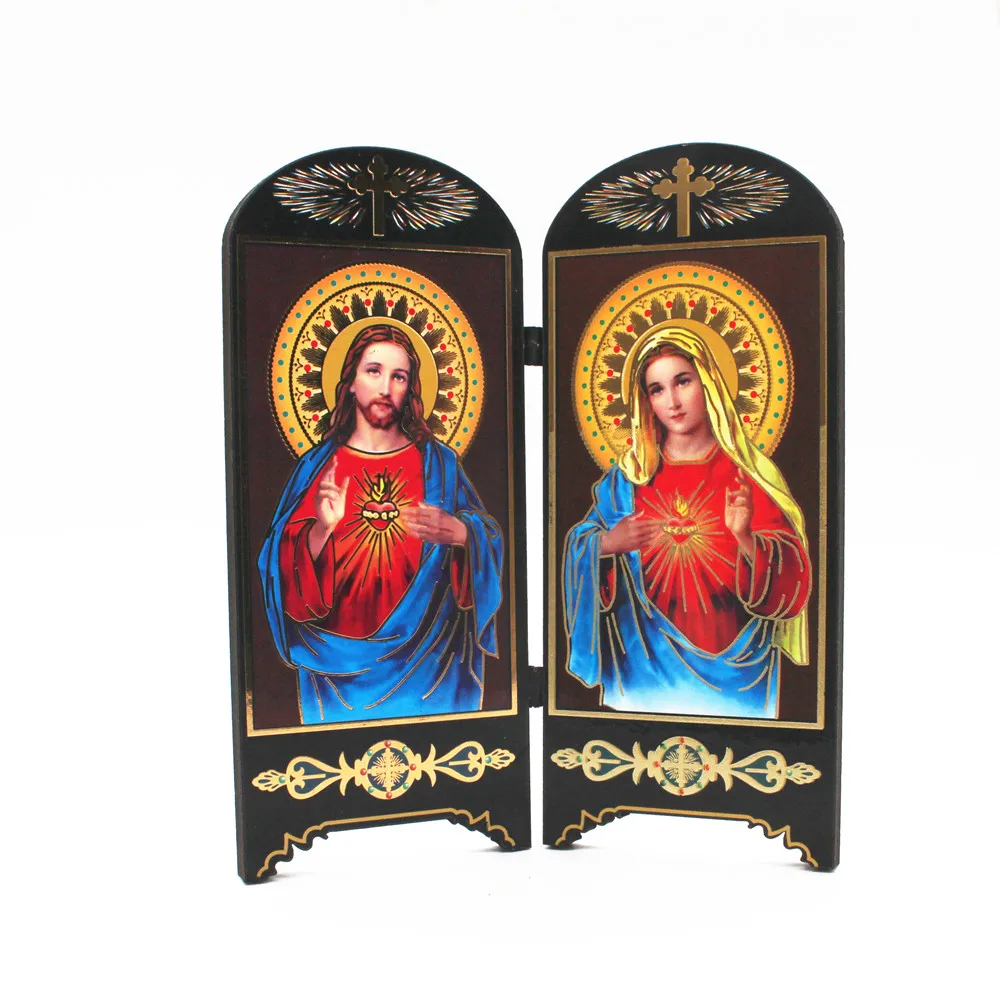 Orthodox Icons Jesus Christ Catholic Virgin Mary Wood Iconostasis Church Utensils Chrimstas Religious Relics Crafts wood icon decoration,wood icon plaque