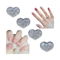 4 Pieces Manicure Silicone Mold Reusable Valentine's Day Versatile And Gentle Love Rose Party Nail Decoration Nail Salon 1