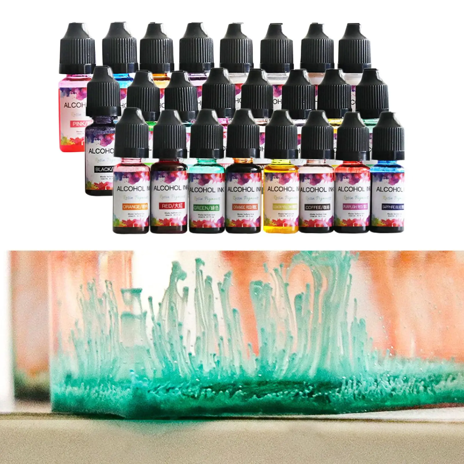 26 Colors DIY Alcohol Ink Set Resin Diffusion Pigment Alcohol Ink Liquid Colorant Dye Making Epoxy Resin Colorant