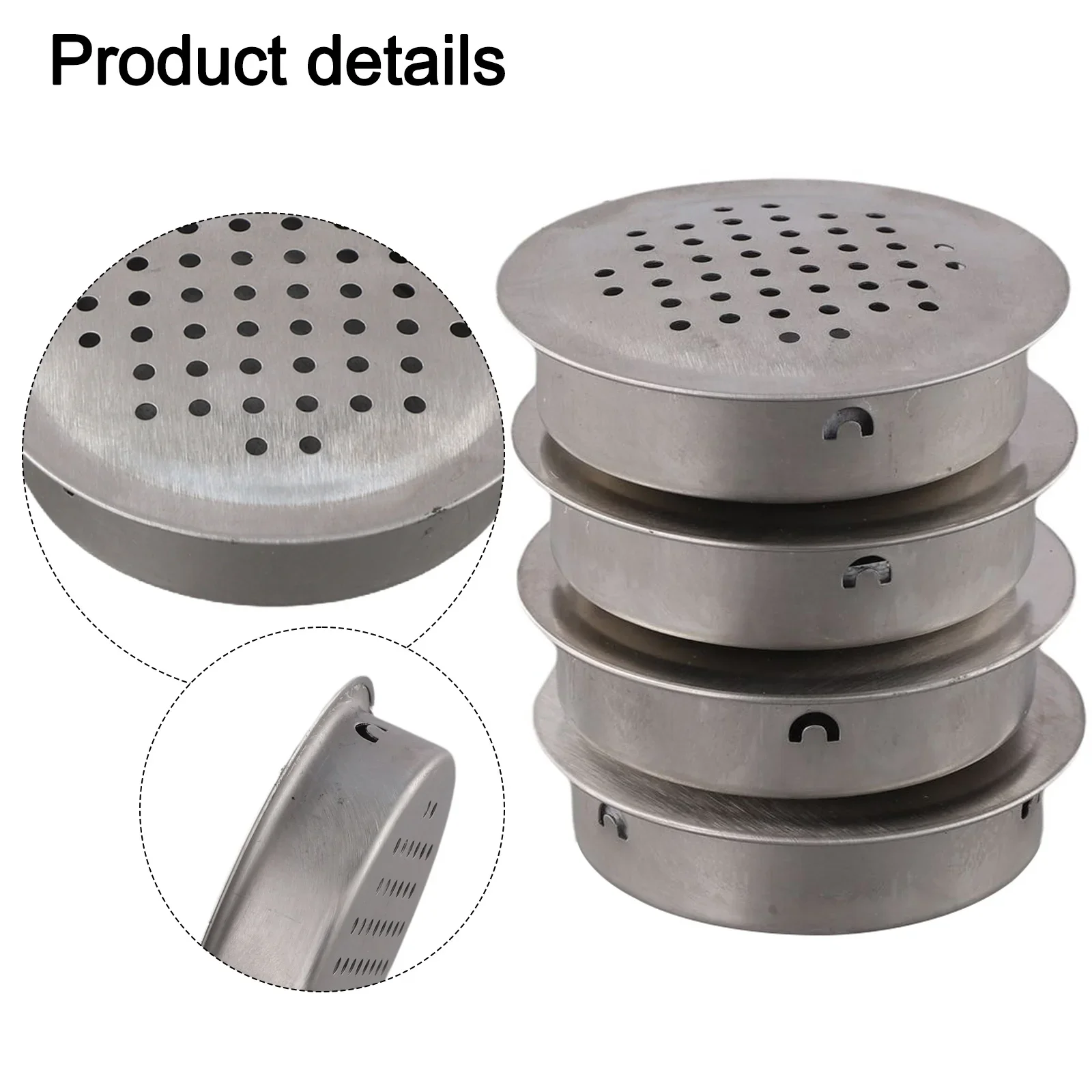 4pcs Stainless Steel Vent Covers For Cabinets Decorative Air Grilles Ventilation Wardrobe Cabinet Mesh Hole Air Vent Cover