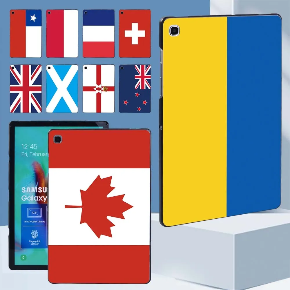 Per Samsung Galaxy Tab S7 11/Tab S6 Lite 10.4/Tab S6 10.5/Tab S4 10.5/Tab S5E 10.5 Flag Pattern Tablet Back Shell Protect Case