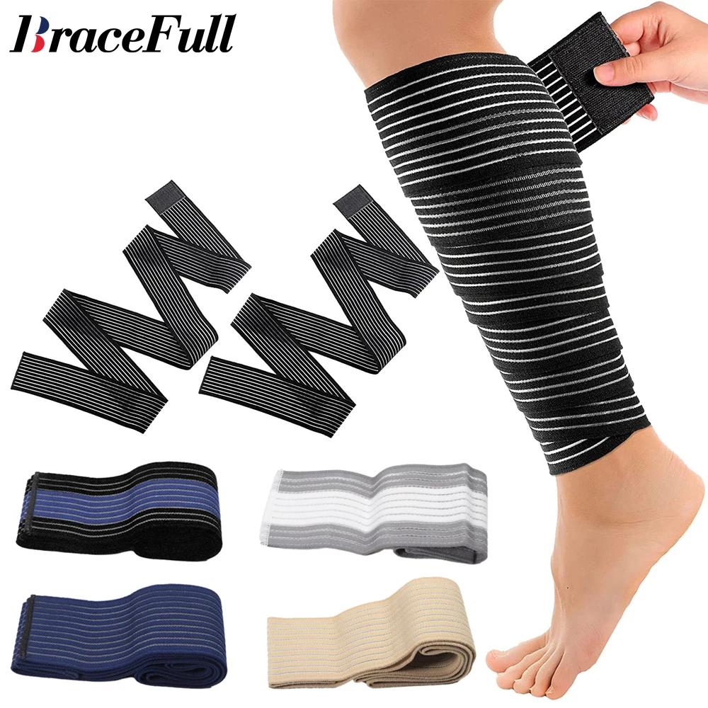 

1Pcs Elastic Calf Bandage Leg Compression Sleeve,Adjustable Compression Wraps Legs for Stabilising Ligament,Joint Pain,Sport
