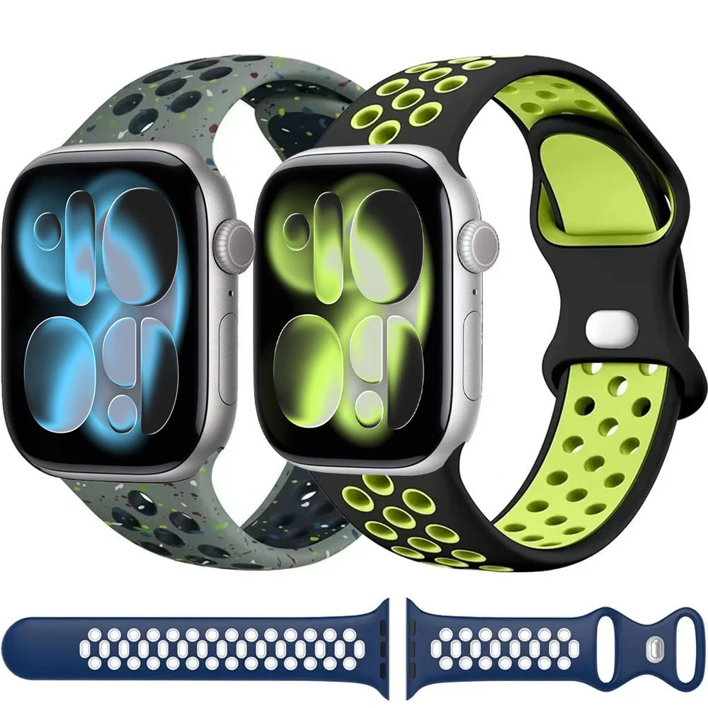 Breathable Silicone Sport Watchband Strap