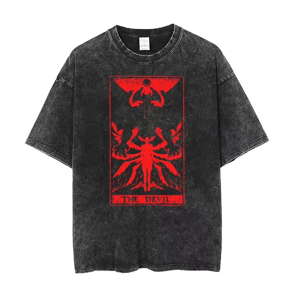 

Washed T Shirts Devil Tarot Crybaby Hip Hop T-Shirts men Devilman Akira Ryo Anime Horror tshirt women Streetwear Cotton Top Tee