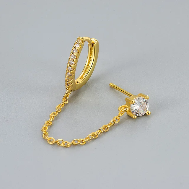 4PC Chain Huggie Earring Set For Women Fashion Flower Tragus Hoop Earrings Bulk Cartilage Piercing Helix Jewelry Lobe Earing Lot 2