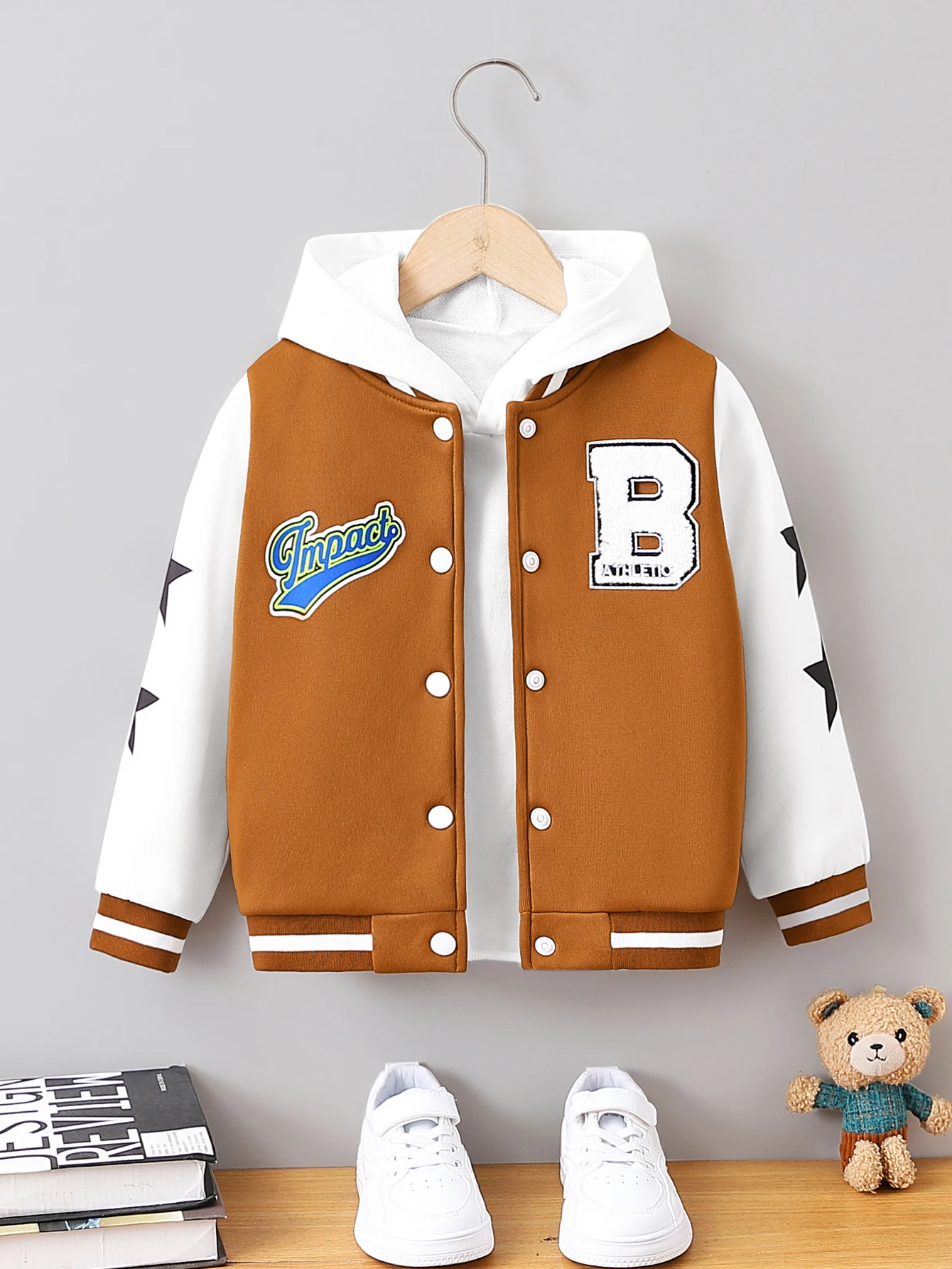 Boys Baseball Jackets for 4-7 Years Kids Casual Sportswear Letter Outerwear Coats Children Clothing