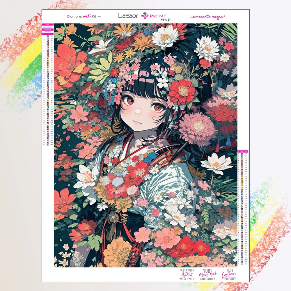 

Японская мультяшная девушка, алмазная живопись, женская модель, Набор для вышивки крестиком, мозаика, Аниме Вышивка, домашний декор для стен