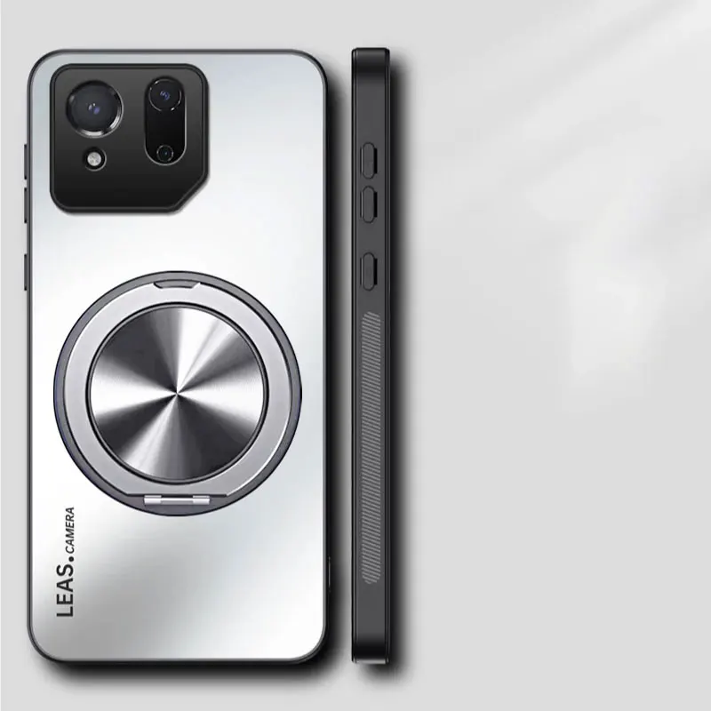Magnetic Shockproof Matte Phone Case with Stand and Bumper Protection