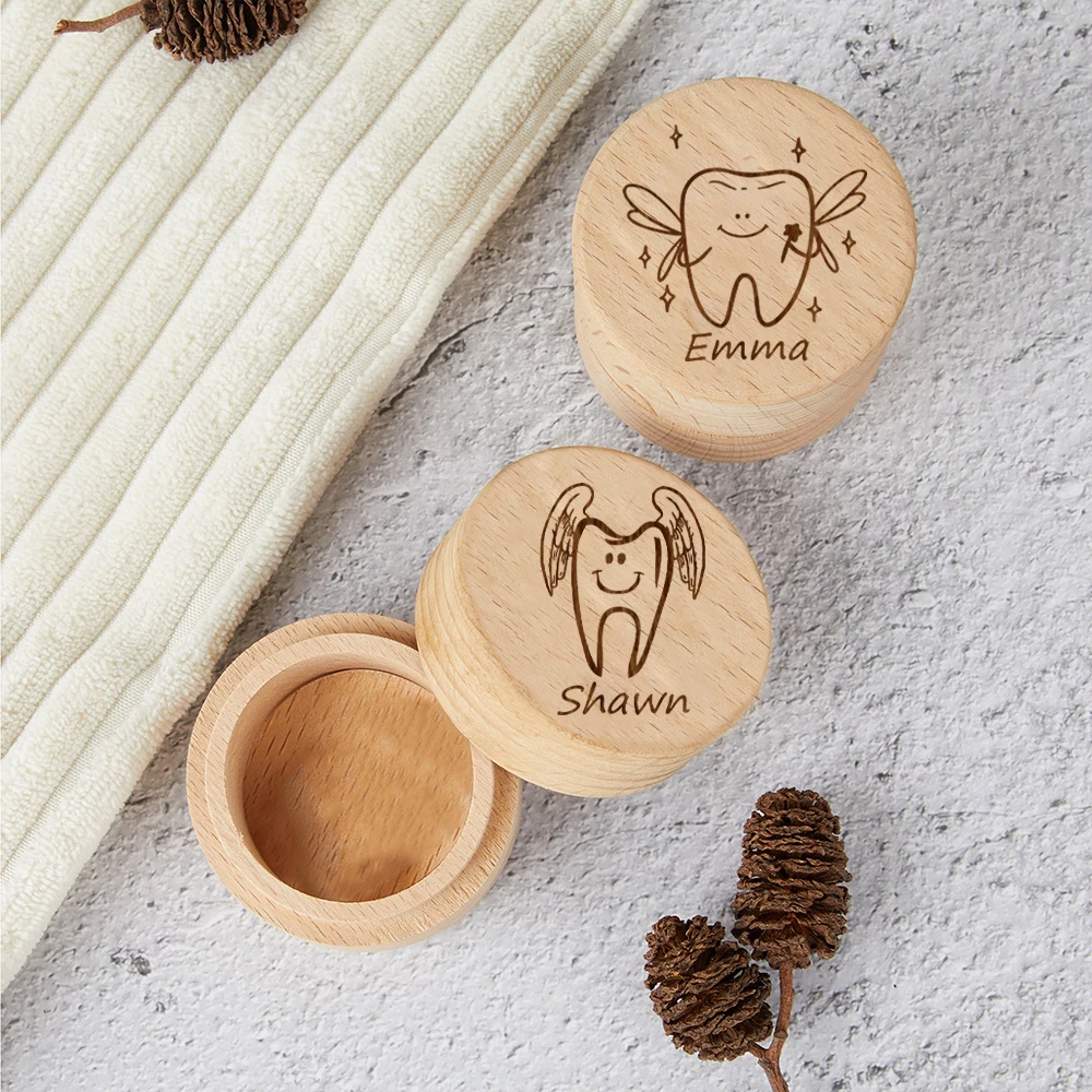 

Personalized Baby Tooth Box Boys Girls Teeth Keepsake Box Custom Kids Tooth Fairy Holder Engraved Wooden Trinket Box Baby Gift