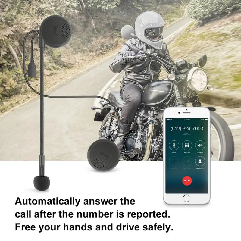 

Bluetooth-гарнитура для мотоциклетного шлема, ультратонкая, с громкой связью