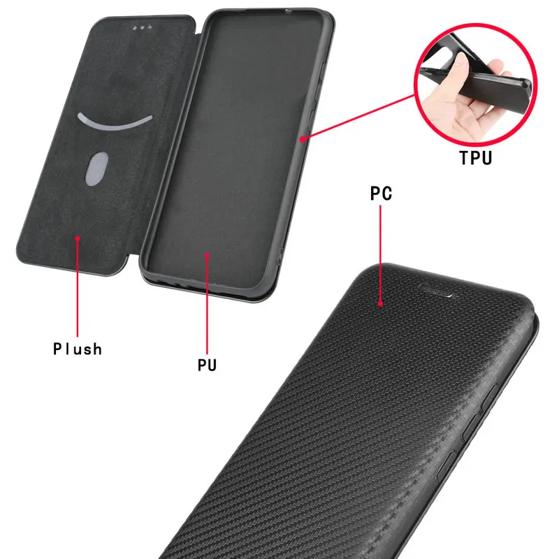 POCO F5 PRO 5G F5PRO Flip Leather Case Luxury Carbon Fiber Skin Book Holder Protect Cover For XIAOMI POCO F5 PRO 5G Phone Bags