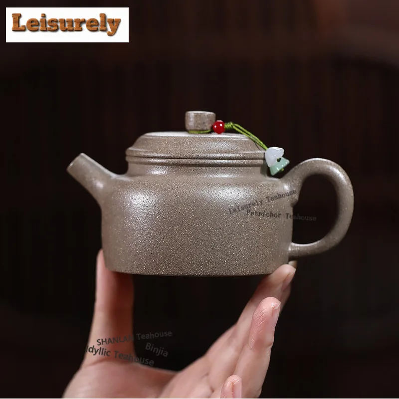 250ml Retro Yixing Purple Clay Teapots Handmade De Zhong Pot Raw Ore White Segment Mud Kettle With Infuser Zisha Tea Set Teaware