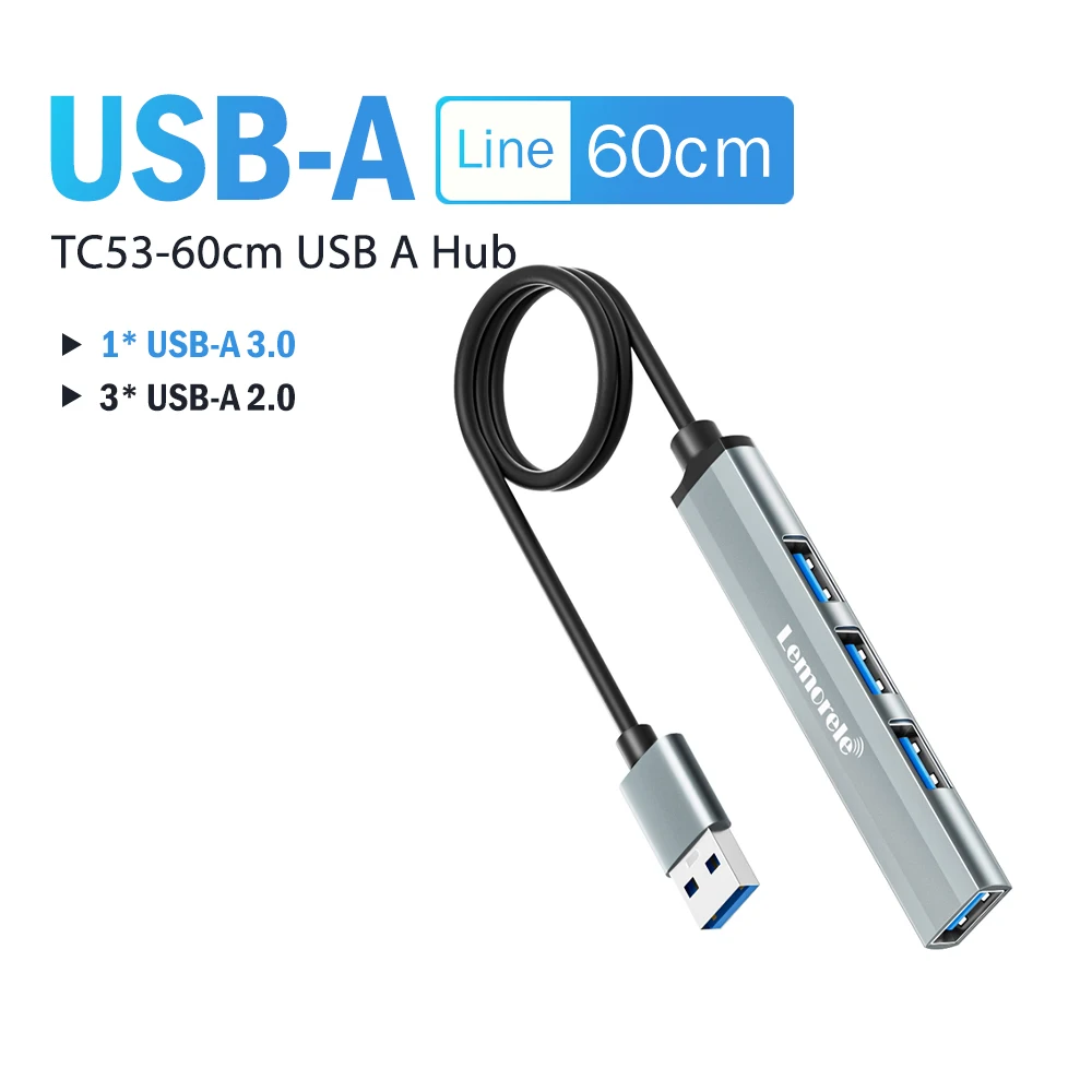 Lemorele 4-Port USB-C/USB-A Hub Multi Splitter Adapter
