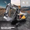 RC Excavator 2.4Ghz 16 Channel 1:16 RC Engineering Car with Light and Music Alloy & Plastic Simulation Construction Vehicle Toys 2