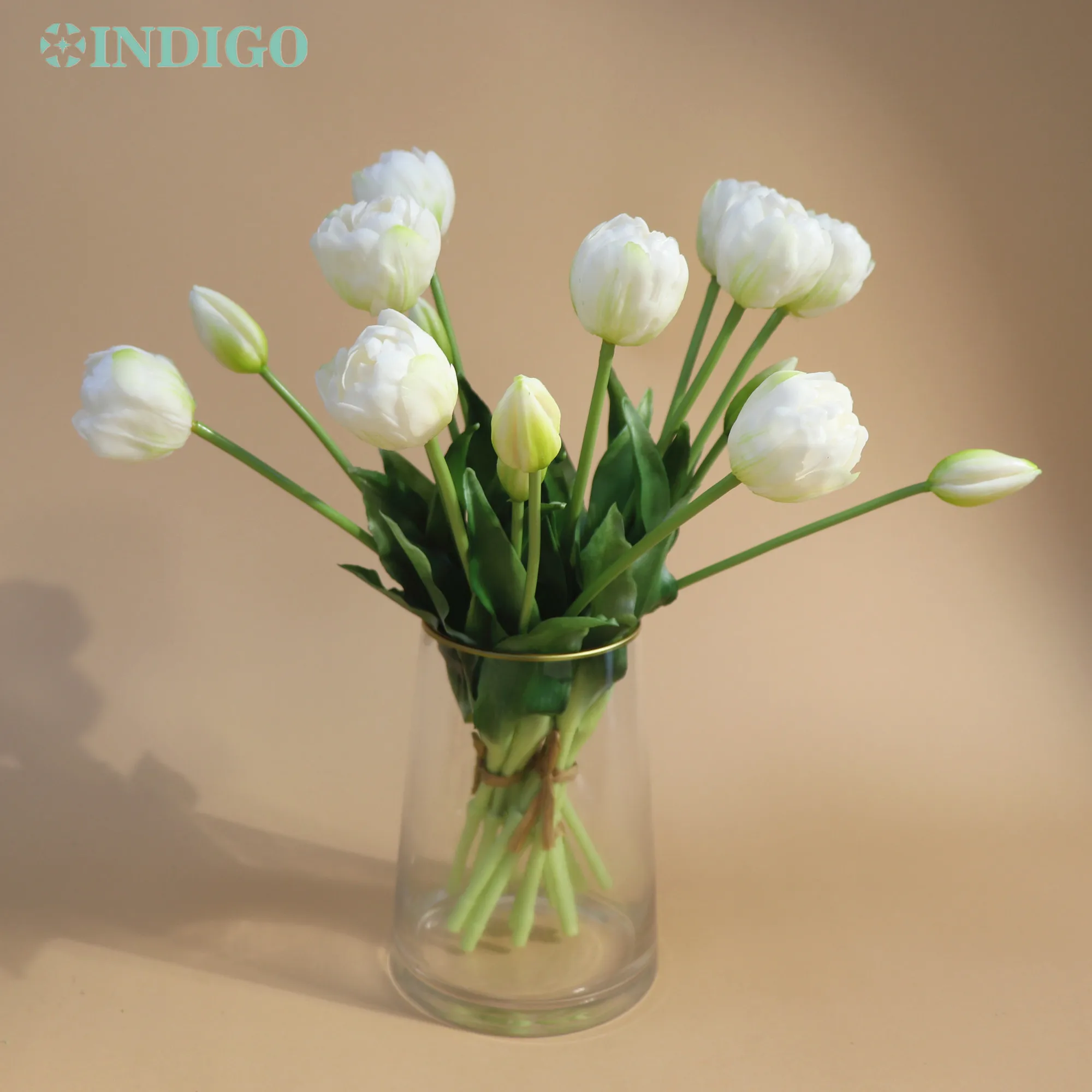 IndiGO-여러 꽃잎이 있는 인공 꽃다발, 가방이 있는 꽃다발, 리얼 터치 실..